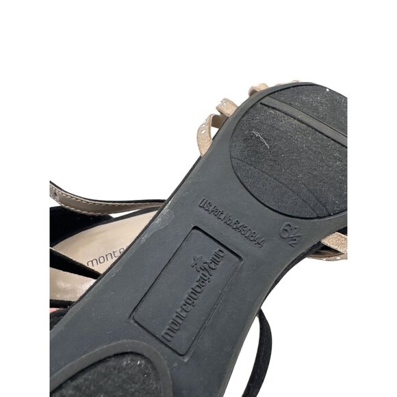 Montego Bay Size 6.5 Rhinestone Closed Toe Sandals Ankle Strap Black Heels - Picture 8 of 10